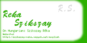 reka szikszay business card